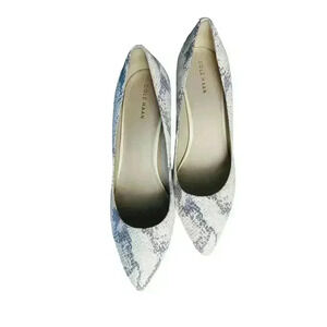 Cole Haan Karena Snakeskin Embossed Chucky Block Heels Size 9 B EUC!